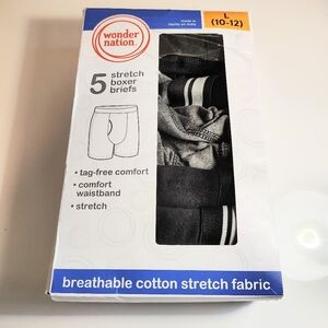 Boys Wonder Nation Black and Gray Boxer Briefs